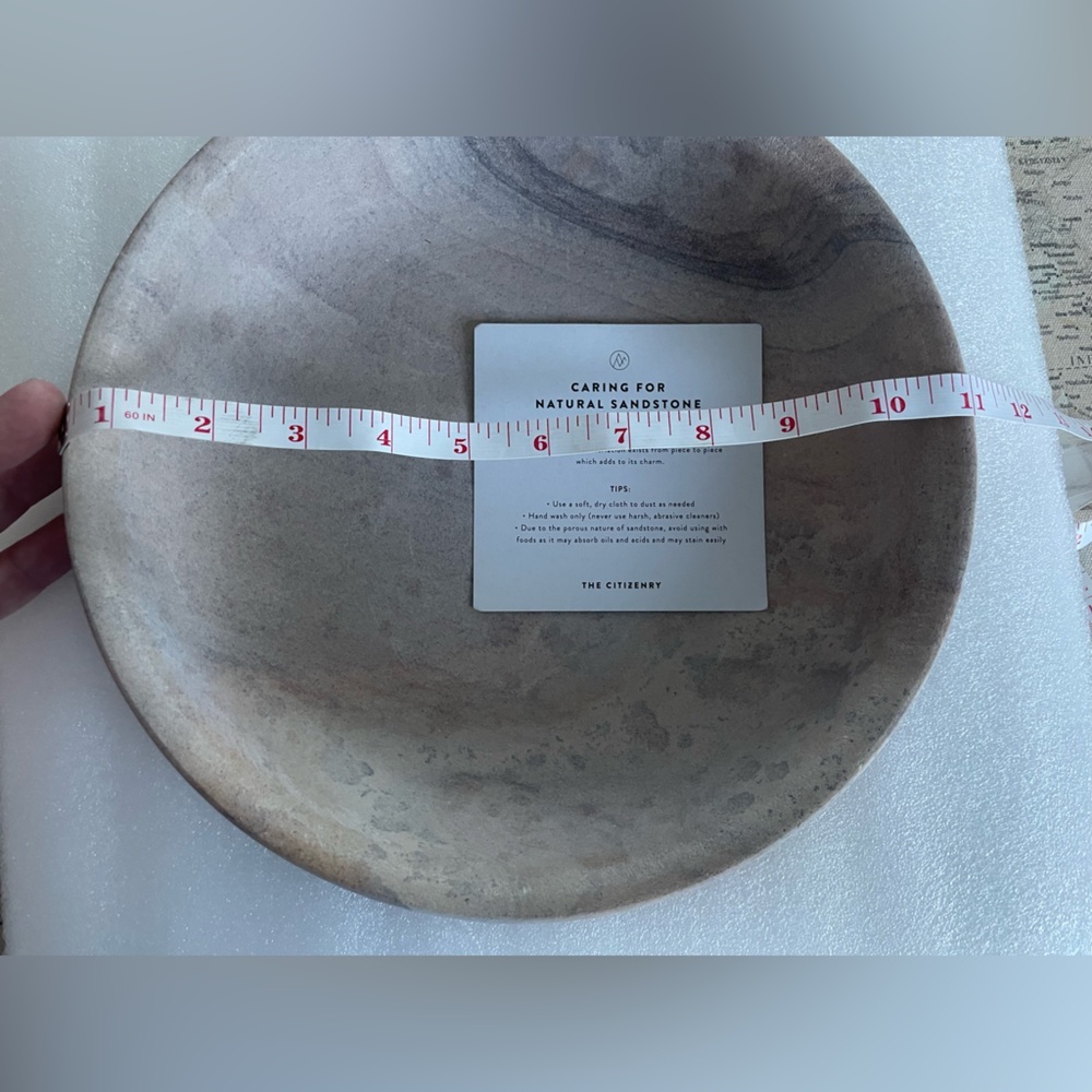 🆕The Citizenry ESHANA Bowl Sandstone Handcrafted - Picture 5 of 6